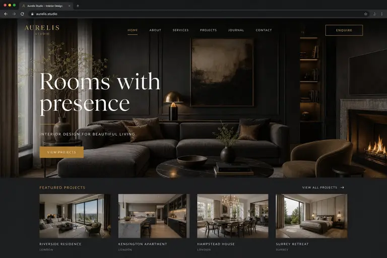 Gain Interiors website preview